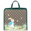Gucci X Peter Rabbit Kolaboracja Nadruk Zwierzęcy Magnetyczne Zamknięcie Płócienna Torba Tote Dzieci Torba Tote Beżowy Ciemny Brąz 605614-FACZU-8459