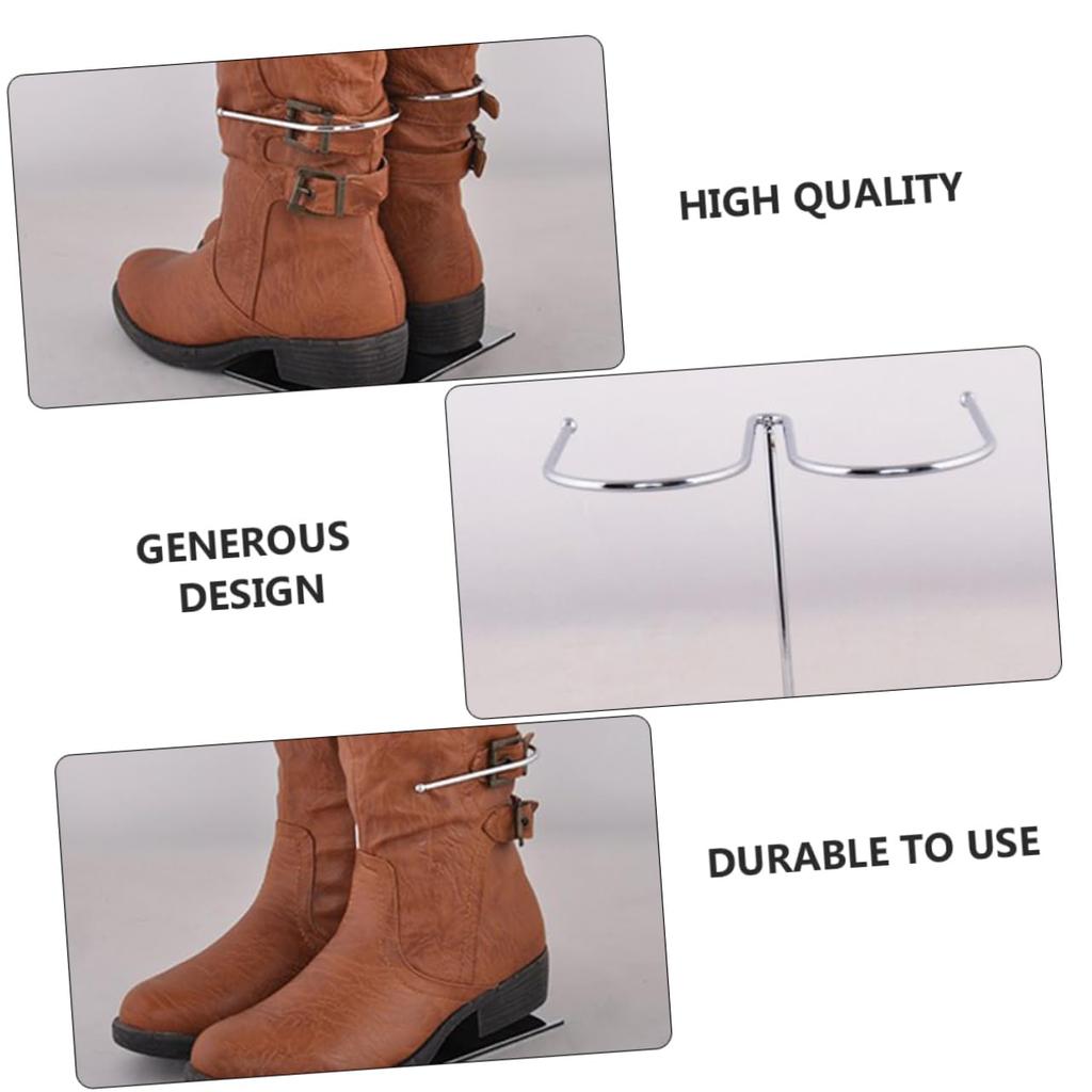 NUOLUX Metallic Shoe Display Stand, Shoe Storage Rack, Metal Shoe Rack, Standing Boot Rack, Easel Stand for Display