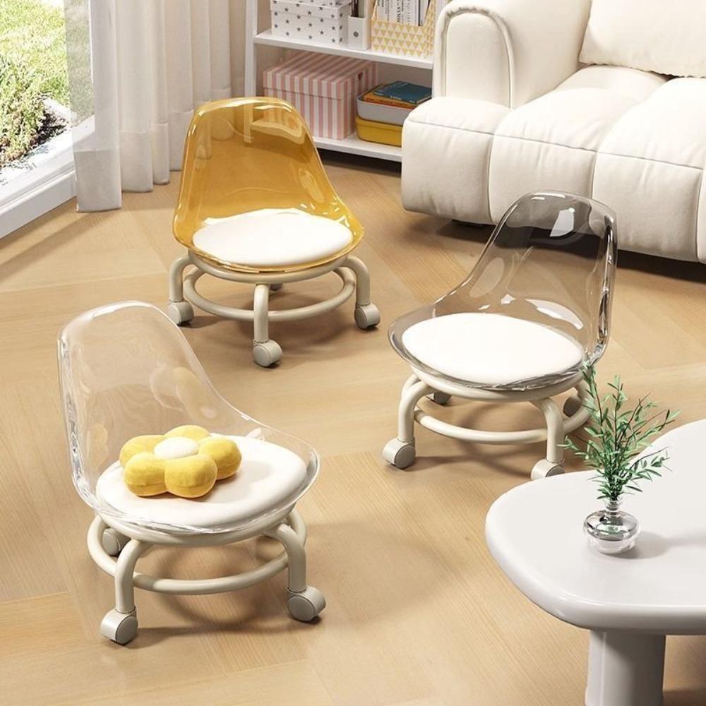 Transparent Low Chair Simple Backrest Seat New Small Stool Household