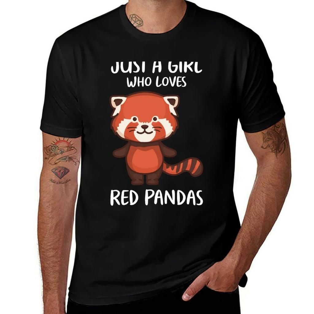 Just A Girl Who Loves Red Pandas TShirt Classic Graphic Short Sleeve Top