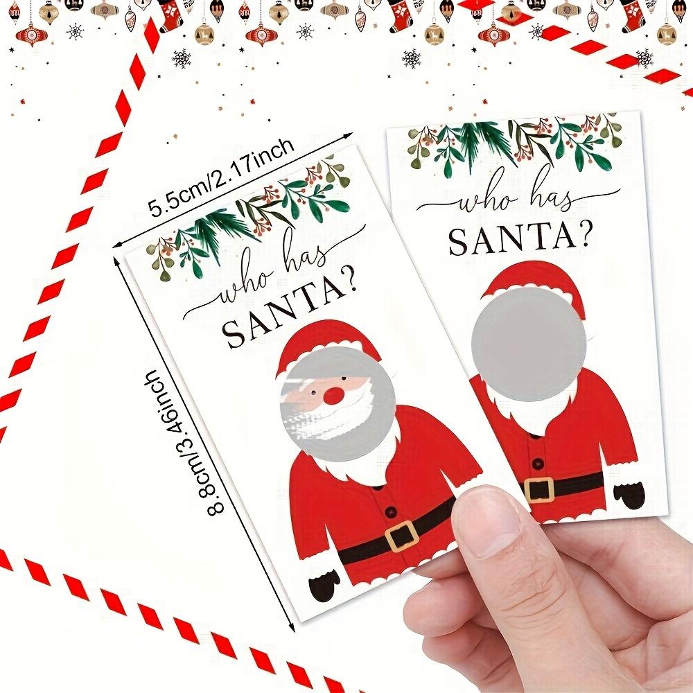 40pcs Christmas Scratch-Off Game Cards - "Who Has Santa?" Holiday Party Activity for Halloween, Christmas Event & Party Supplies