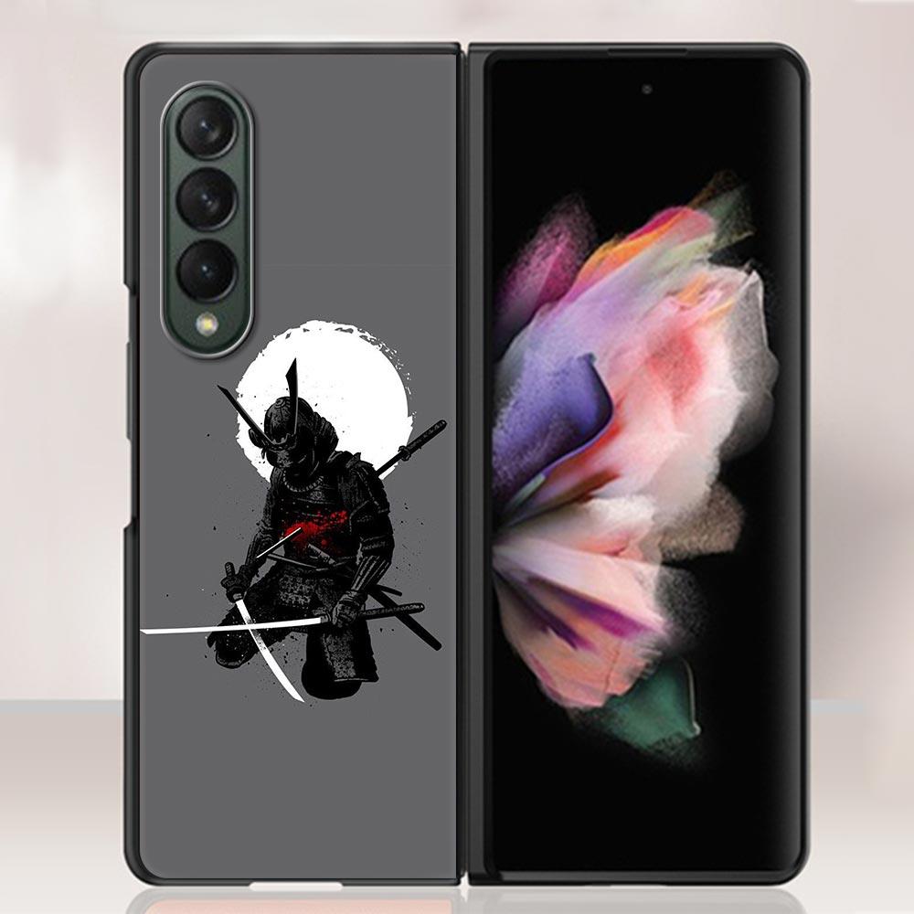 Zfold4 Art Japanese Samurai Case For Samsung Galaxy Z Fold3 5G Hard Slim Cover Ultra-thin For Galaxy Z Fold 3 Phone Shell
