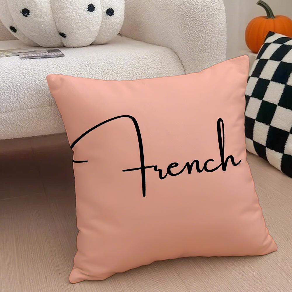 City Romantic Paris France Cushion Cover Throw Pillow Cover Hidden Button Durable Polyester Chair Cushion