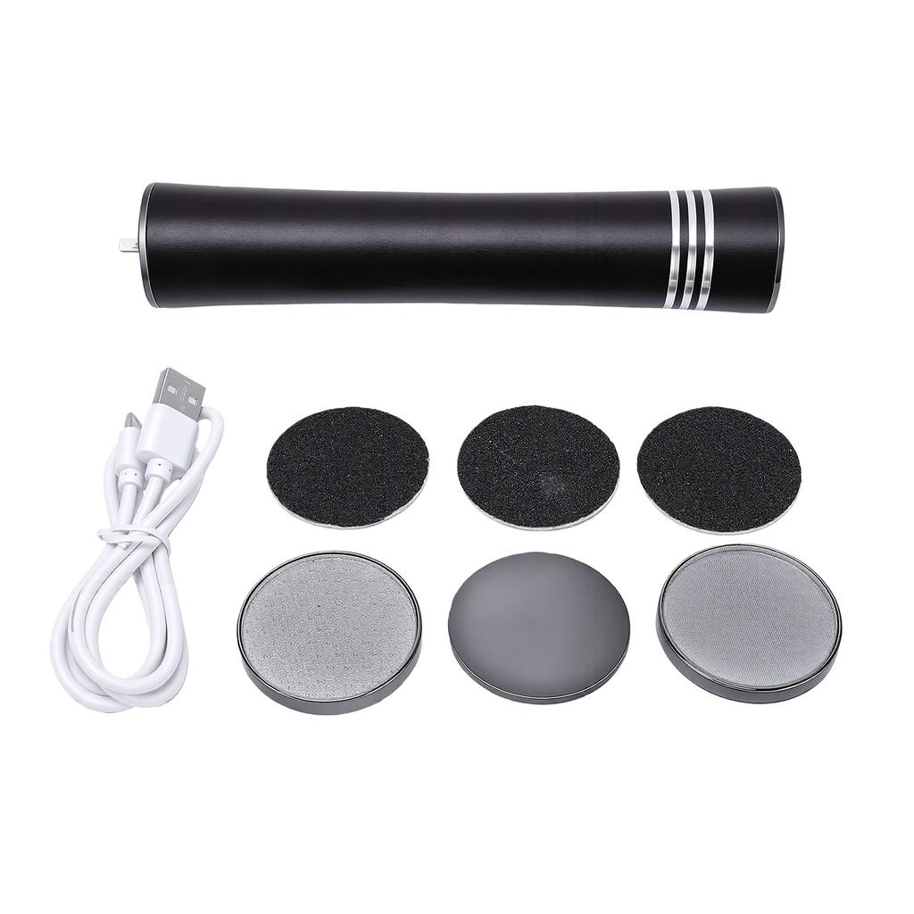 Electric Foot Callus Remover Black Speed Adjustable Electric Foot File with 3 Grinding Heads for Foot Care Tool