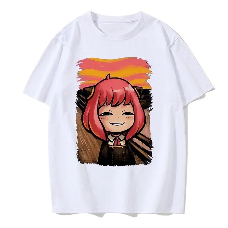 Y2k Shirt Anya Forger Spy X Family Anime T Shirt Kawaii Cartoon Mens_Women Tops Cotton Best Selling Round Neck Comfortable Soft