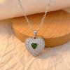 Precious Heart-shaped Pendant Necklace, Elegant and Versatile Titanium Steel Necklace