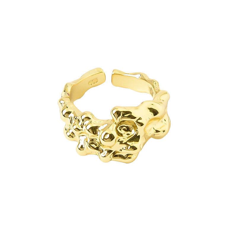 Gold White Versatile Plated Ring With Contemporary Geometric Shape For Elegant Women