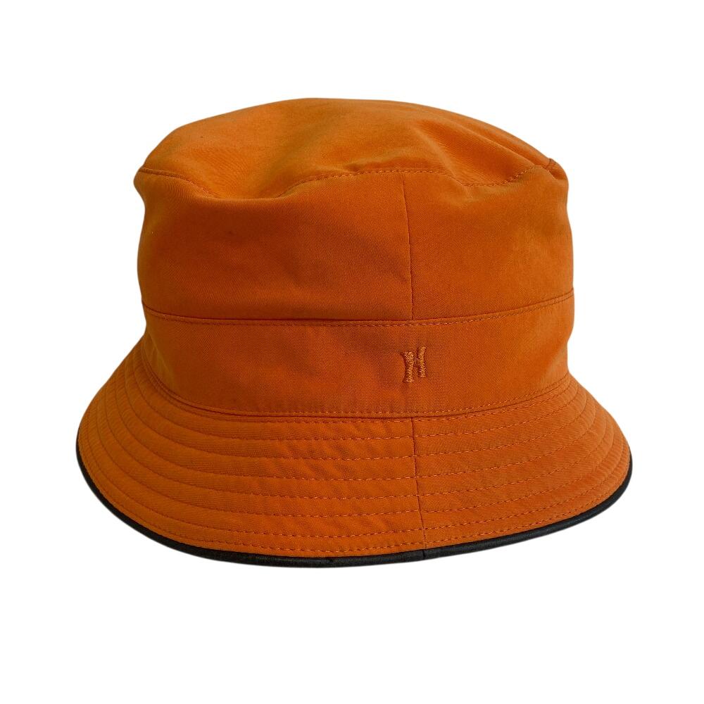 HERMES Bucket hat acetate hat Orange acetate Women Used