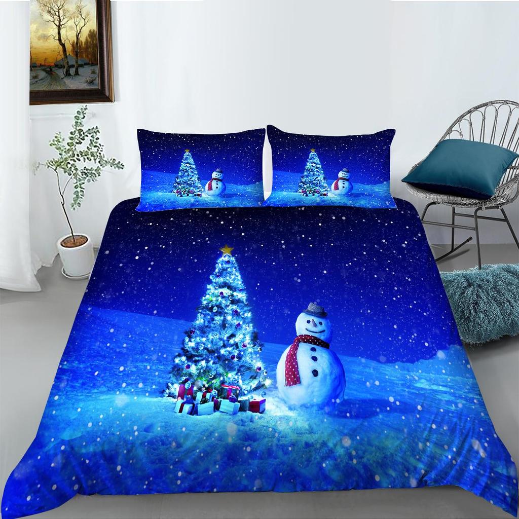 Vánoční domácí povlečení Povlak na přikrývku a povlak na polštář AU/EU/US Jednolůžko/manželská postel Plná velikost Měkký Pohodlný Povlak na přikrývku Domácí dekorace