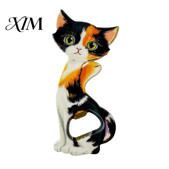 Refrigerator Decoration Magnet Cat Bottle Opener Fridge Magnet, Vintage Cartoon Kitten Decorative Acrylic Magnetic Opening Tool for Home Bars