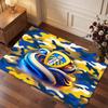 Leeds United Football Print Crystal Velvet Rug, Comfortable Water Absorbent Non Slip Indoor Floor Carpet