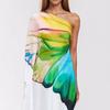 New Spring Women's Off-shoulder Print Elegant Slim Dress Long