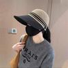 Women's Wide Brim Summer Sun Protection Hat with Open Top & Face Covering