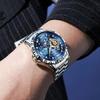 Luxury Automatic Mechanical Men Watch Fashion Moon Phase Business Watches Hollow Tourbillon Stainless Steel Men Wristwatch