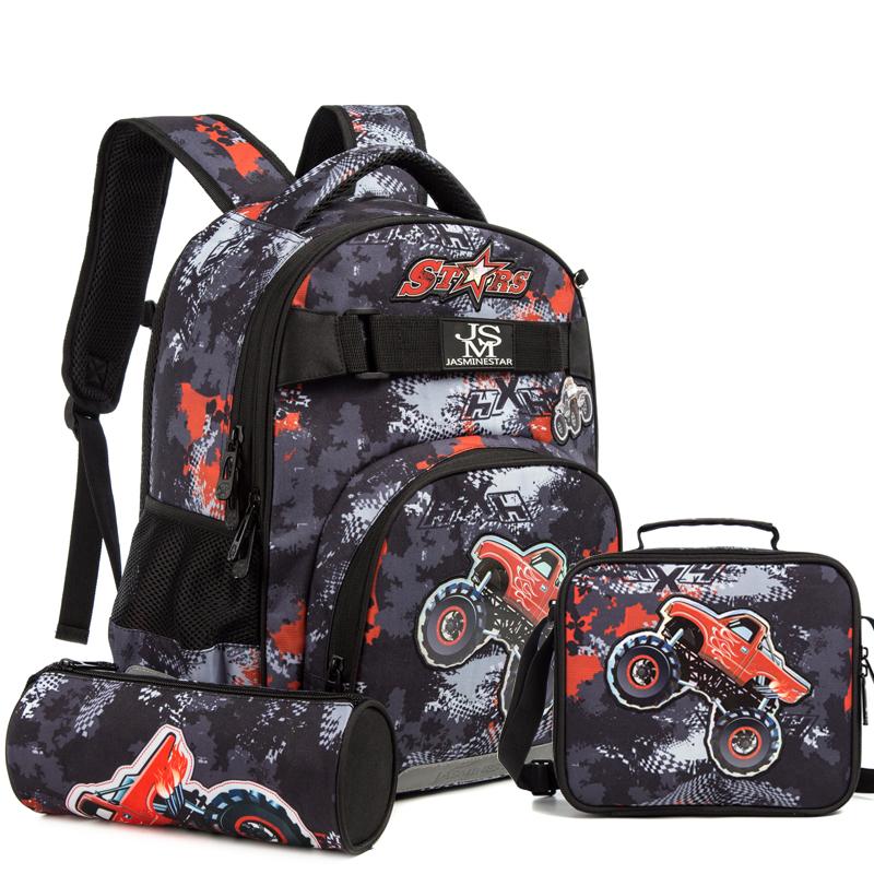 3PCS Creative Fashion Schoolbag Cute School Backpack Kids Waterproof Cartoon Pattern Unicorn Dinosaur School Bags For Girl Boy