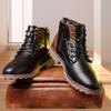 Retro PU Leder Herren Stiefeletten Lässige Reißverschluss Kurze Stiefel 2025 Winter Herren High Top Schuhe Wüsten Arbeitsstiefel Botas Para Hombre