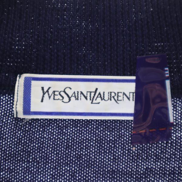 YVES SAINT LAURENT 90s Old Wool Logo embroidery Long sleeve sweater knit Women Used