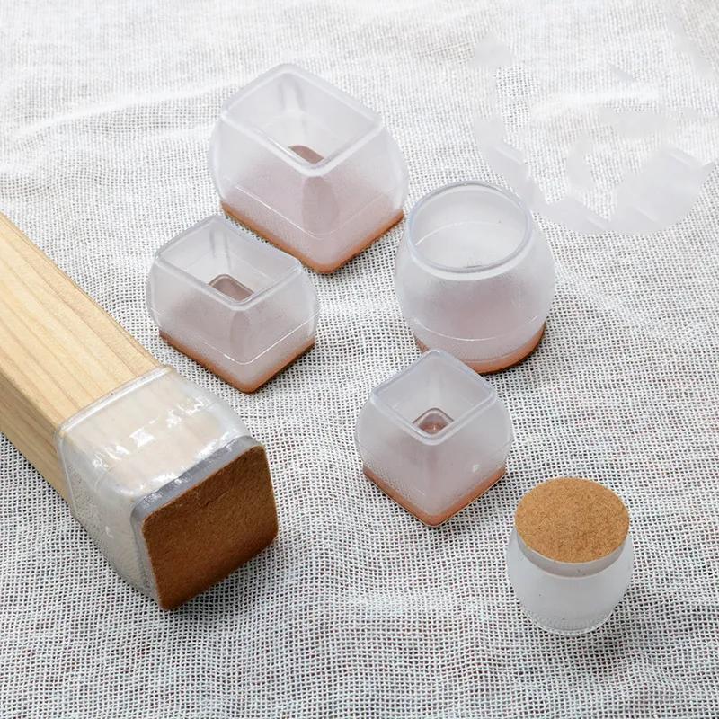 Novos 16 Peças Protetores de Chão para Pés de Cadeira com Feltro Espesso Envolvente Capas de Silicone para Pés de Móveis Tampas para Pés de Mesa para Proteger Pisos