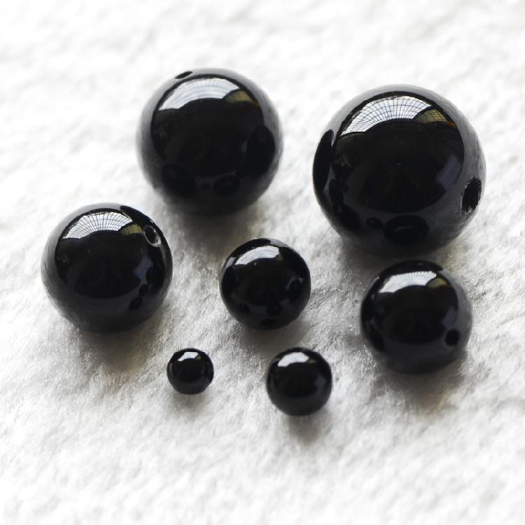 Schwarze Achatstein-Abstandshalter-Lose Perlen für DIY Halskette Armband Natur 4 6 8 10 12mm Großhandel Runde Schmuckherstellung