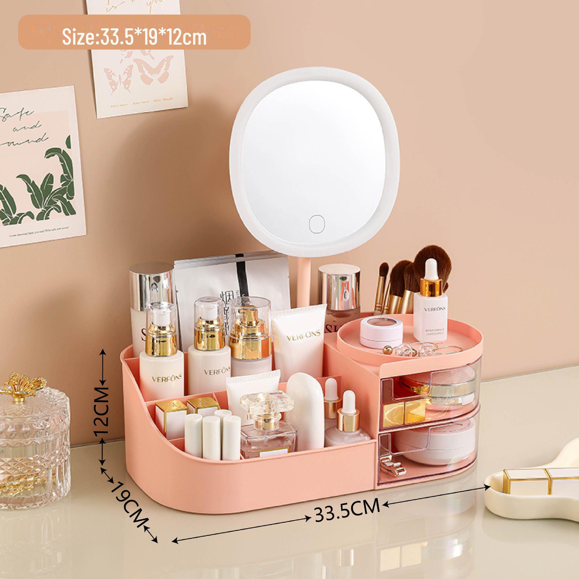 

Многофункциональная косметичка с зеркалом для макияжа и органайзером для помады Large with mirror