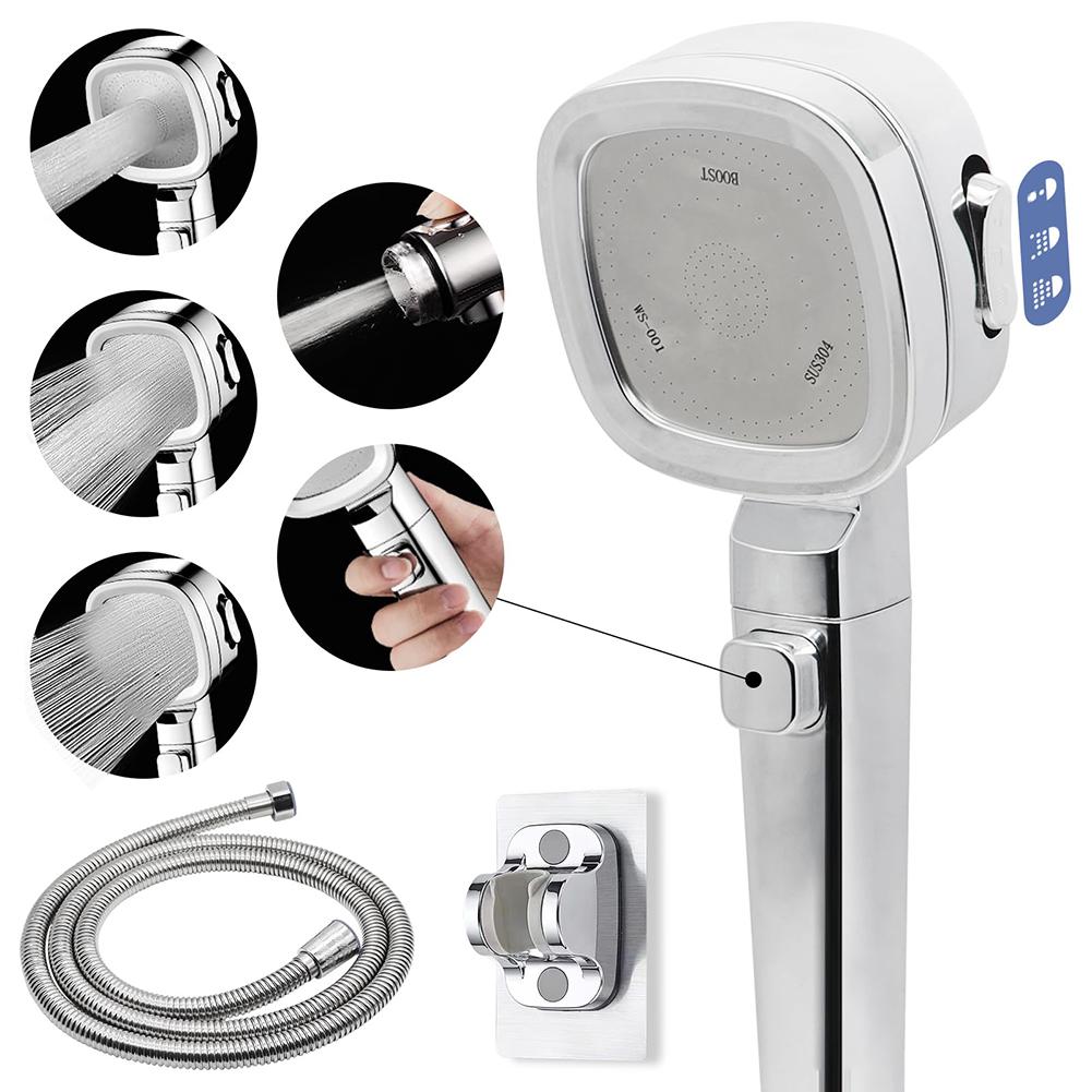 Shower Head Booster Shower Head Water Saving Shower Head 1 5m Encrypted Pipe 3 Spray Modes High Pressure RV Camper Shower Head