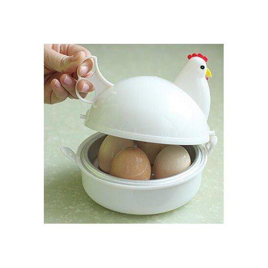 Creative Chicken Egg Steamer: Quick 4-Egg Heart-Shaped Breakfast Cooker.