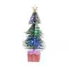 Mini Christmas Trees With LED Light Decor Tabletop Crafting DIY Christmas Gift Green Brush Trees Plastic Winter Snow Ornaments