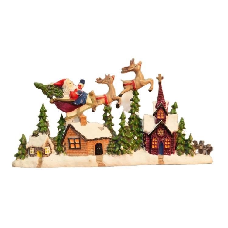

Festival Deer Carriage Figurine Accessory PVC Christmas Decoration For Micros Landscape Party Centerpiece 1