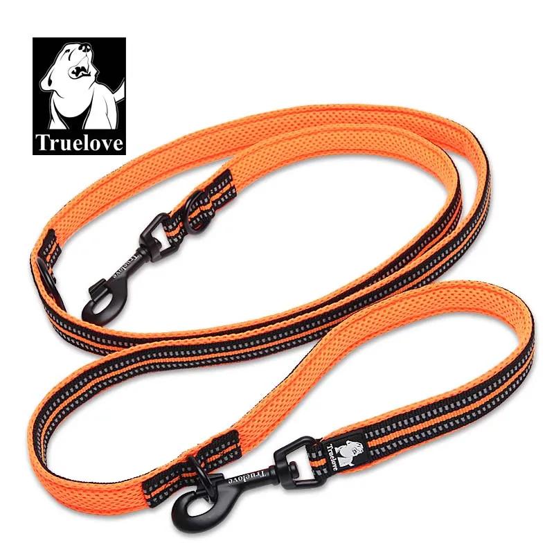 

Truelove 7 in 1 Multi-Function Adjustable Dog Lead Hand Free Pet Training Leash Reflective Multi-Purpose Dog Leash Walk 2 Dogs S помаранчевий