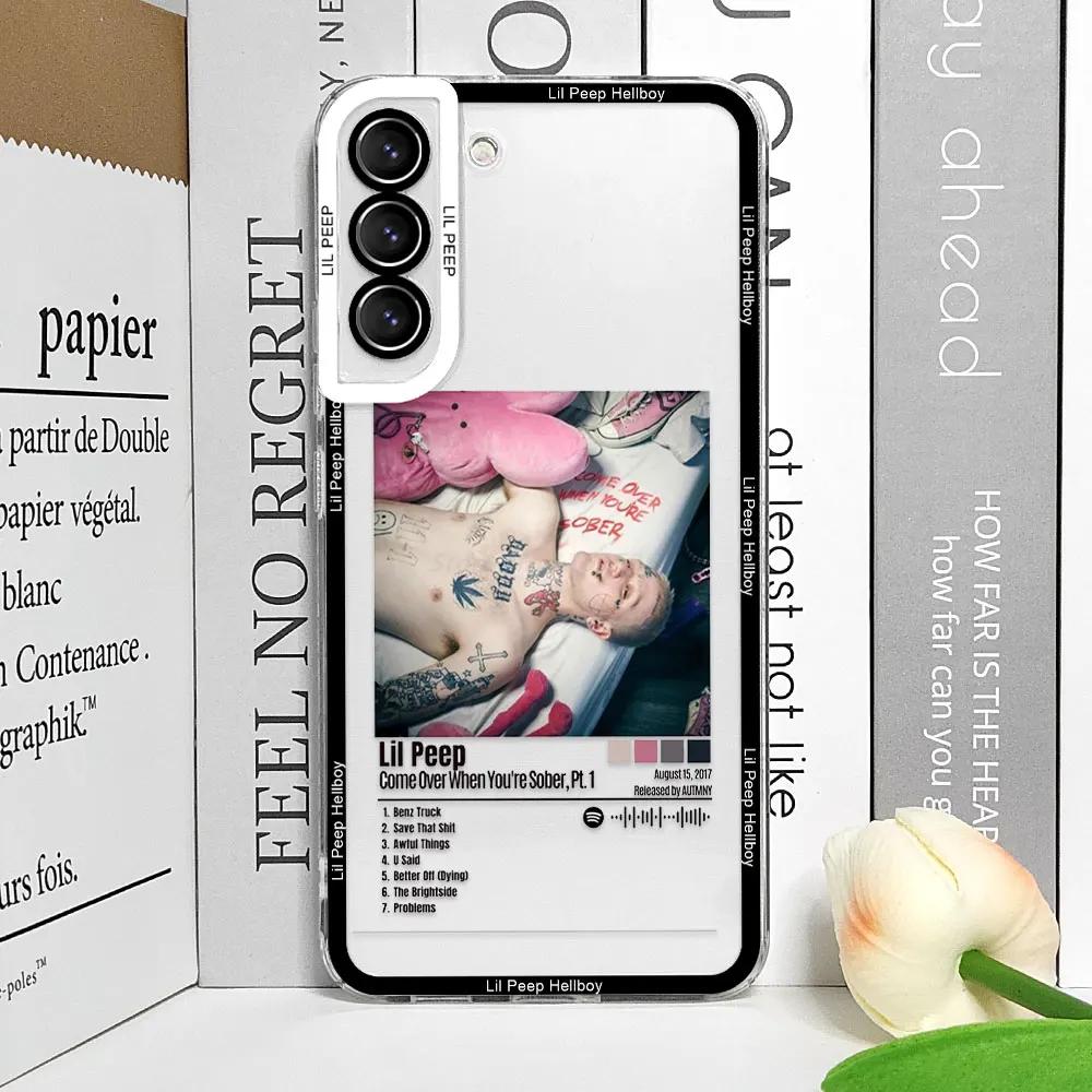 Rapper Lil Peep Hellboy Love Phone Case for Samsung Galaxy S21 S23 S24 S25 Ultra Plus FE Clear Soft Cover for Samsung S22 Fundas