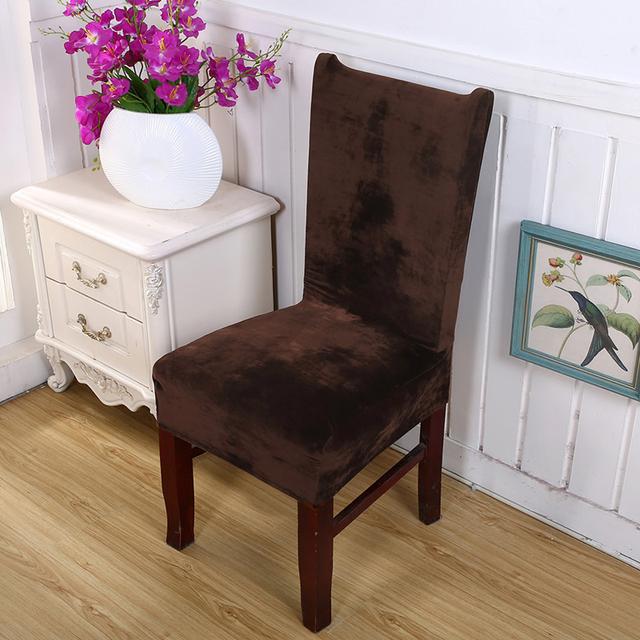 Plush Fabric Thick Fabric Chair Cover Stretch Seat Covers Elastic Bench Cover For Office Chair Party Banquet Hotel Living Room