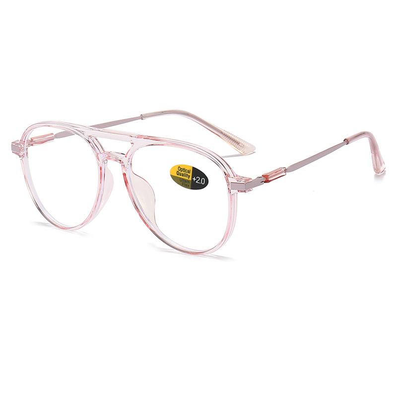 Modische Lesebrille mit Doppelsteg für Damen und Herren, großes Gestell, Blaulichtfilter, Computerbrille +100 bis +400
