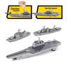 WASK Army Toys for Boys - Military Aircraft Carrier Toy Set, Military Navy Ship, Battleship, Supply Ship, Fighter Plane, Aircraft Carrier Model Kit, C