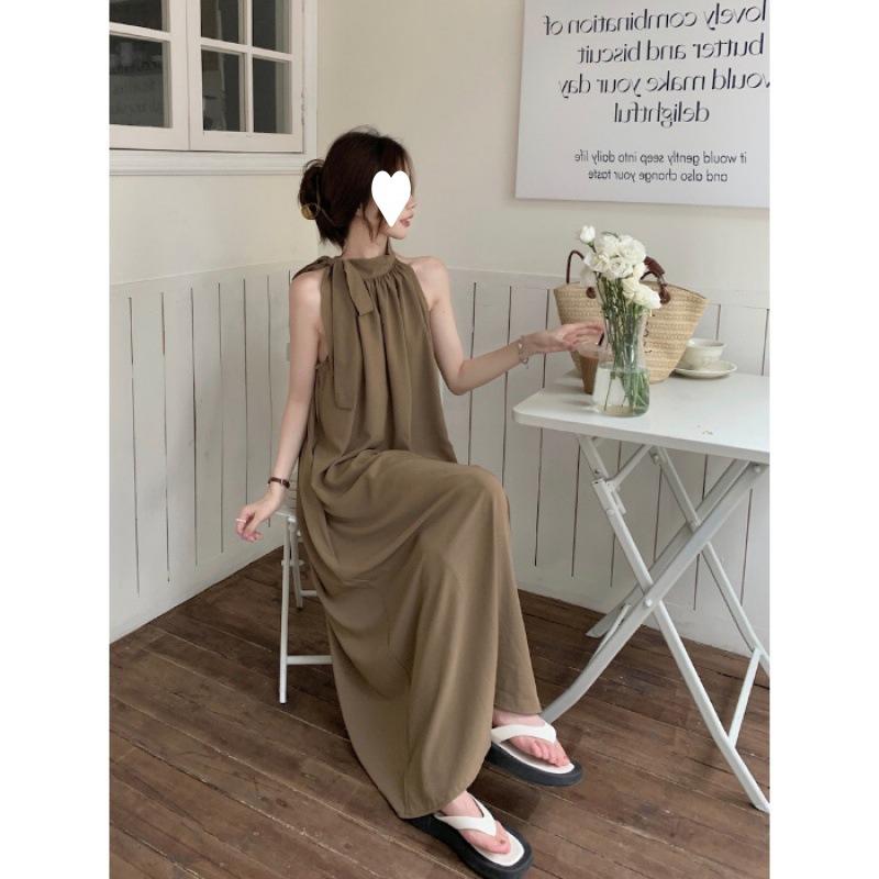 

Off-the-shoulder vest dress women s summer new straps design sense and thin temperament holiday style dress 2XL
