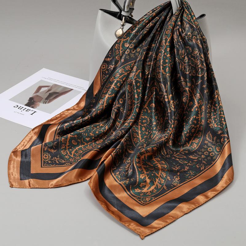 90 Square Scarves, Silk Scarves, Women's New Spring and Summer High-end Sense Versatile, Thin Scarves, Shawls Outside