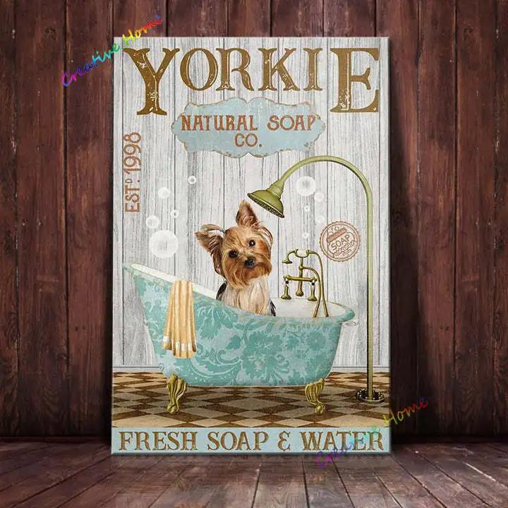 Yorkshire Terrier Dog I Am Your Friend Your Partner Your Yorkie Tin Sign Art Metal Wall Decor Wall Panel Vintage Plaque 20x30cm