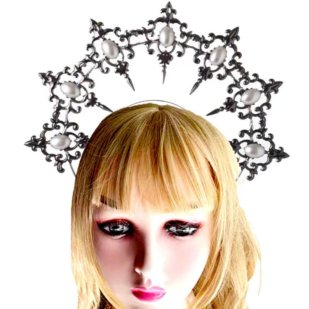 Shiny Goddess Halo Headwear Elegant Rhinestone Crown Temperament Princess Tiara  Wedding