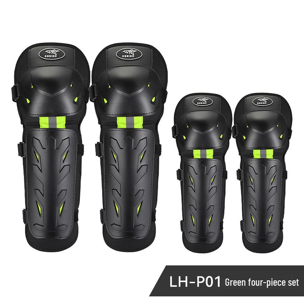 PRO X Motorcycle Anti-Fall Stainless Steel Knee & Elbow Pads Set for Off-Road Riding