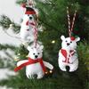 Soft Felt Christmas Tree Decoration Set, 5 Piece Holiday Tree Hanging Ornament With Pre Attached Cords for Tree, Entrydoor, and Festival Wall Display