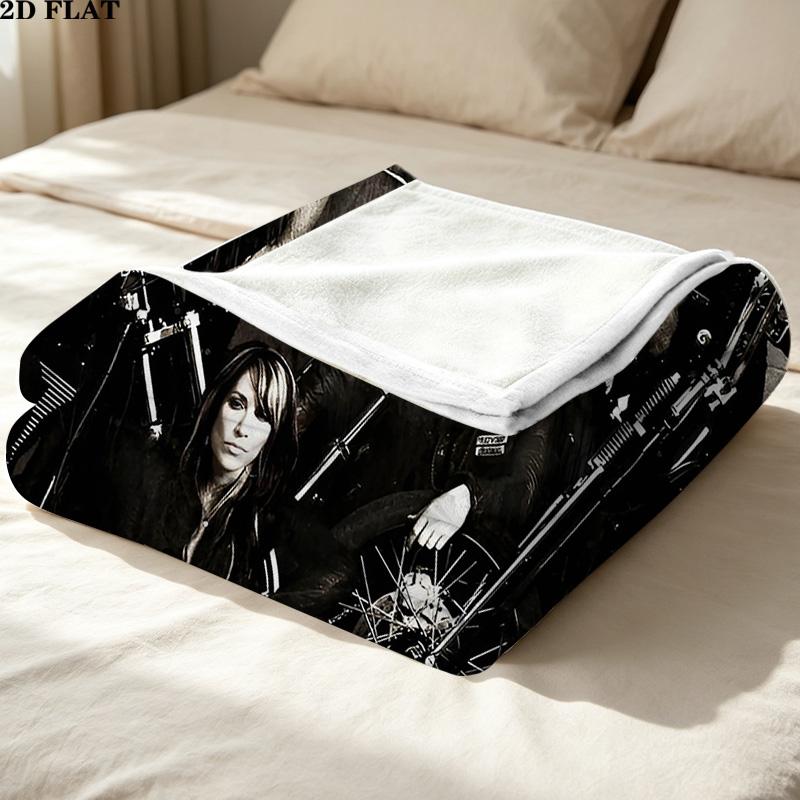 1PC Charles Matthewsons Anarchy Patterned Flannel Blanket Suitable For All Seasons For Home Decor Warmth And Comfort Gifts Holiday Present