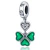 925 Sterling Silver Green Butterfly Flower Dragonfly Fit Woman's Enamel Charms Pendants Jewely Making Gifts