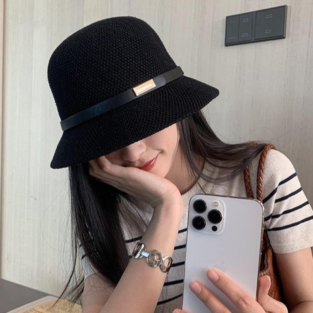 

Lace Bucket Hat Anti-UV Beach Hat New Visor Cap Summer чорний