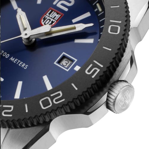 Luminox Men's Navy Seal Pacific Diver 3120 Series Silver Stainless Steel Oyster Band Blue Dial Quartz Analog Watch