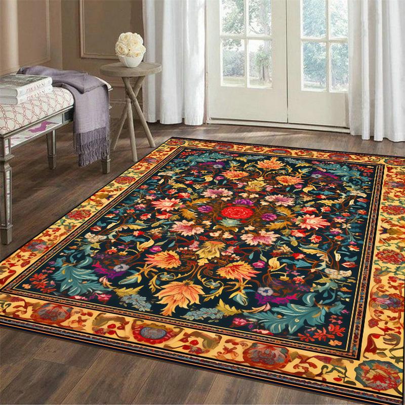 Vintage Persischer Roter Teppich Wohnzimmer High-End Luxus Retro Teppich Rutschfest Große Fläche Schlafzimmer Dekora Teppich Lounge Matte Waschbar