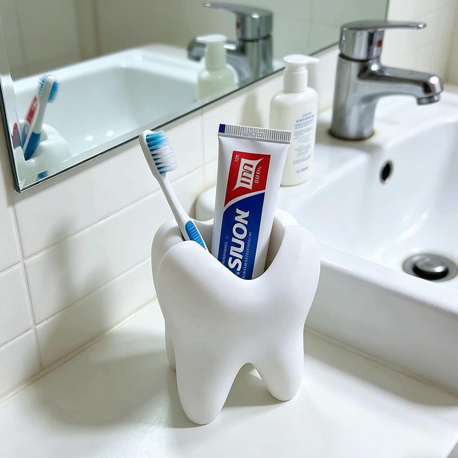Modern Minimalist Tooth Shaped Pen Holder With 3d Printing For Office Desk Decor