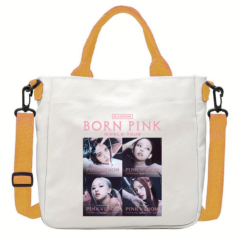 Rose Lisa Jennie Jisoo Printed Crossbody Bag Casual Canvas Shoulder Bags