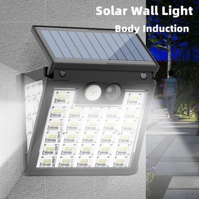Lampe murale LED à détecteur de mouvement Lumière solaire Lampe de jardin extérieure 3 modes d'éclairage Lampe solaire pour clôture Lampe solaire d'extérieur étanche pour patio