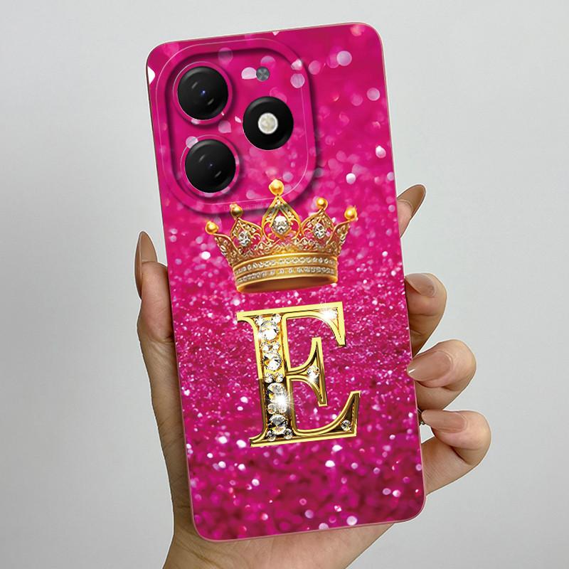 For Infinix Smart 8 Case X6525 Crown Letter Soft Phone Cases For Infinix Smart 8 Pro Smart8 HD PLUS Camera Protection Back Cover