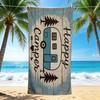 1Pc Camper Happy Camper Beach Towel, Quick Dry, Multi-Use for Beach Pool Gym Yoga Home Travel, Christmas, Halloween, Xmas Gift M92874