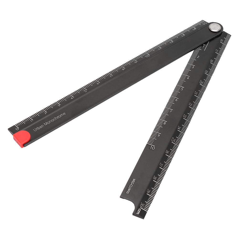 Rulers Folding Aluminum Alloy Ruler 0300mm Ruler Simple 90 Degrees Folding Metal Stationery Rule